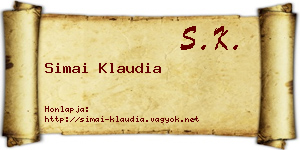 Simai Klaudia névjegykártya