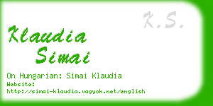 klaudia simai business card